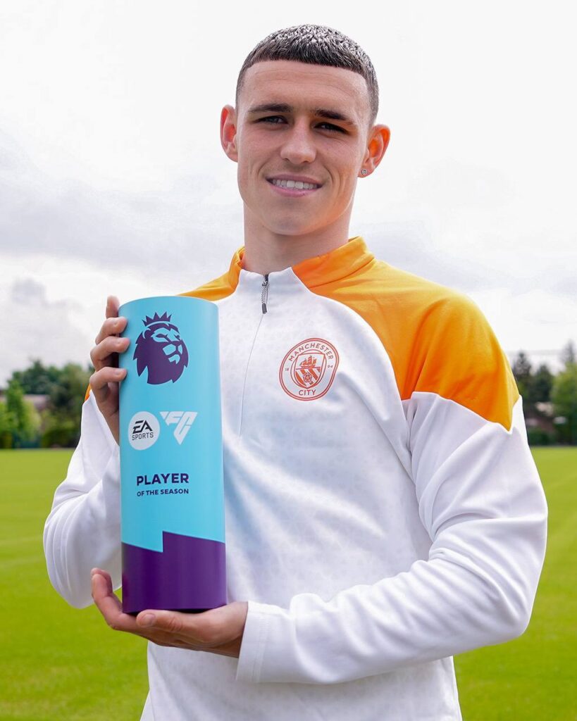 Phil Foden has been named the Premier League Player of the Season for the 2023/24 campaign