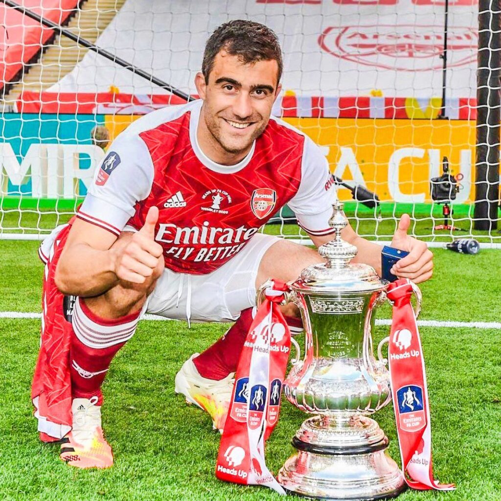 Sokratis Papastathopoulos when playing for Arsenal football club